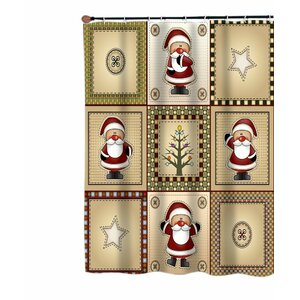 Chayer Americana Country Christmas Santa Shower Curtain