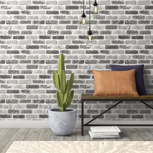 Faux Brick Wall Wayfair Rosalinda Washed Faux Brick 18 L X 20 5 W And Stick Wallpaper Roll