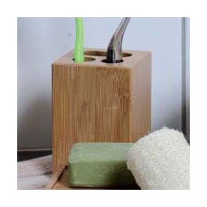 Ecobio Bamboo Square Toothbrush Holder