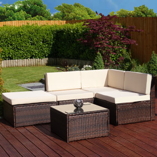 Hokku Designs Garden Furniture Wayfair Co Uk Faro 4 Seater Rattan Effect Corner Sofa Set