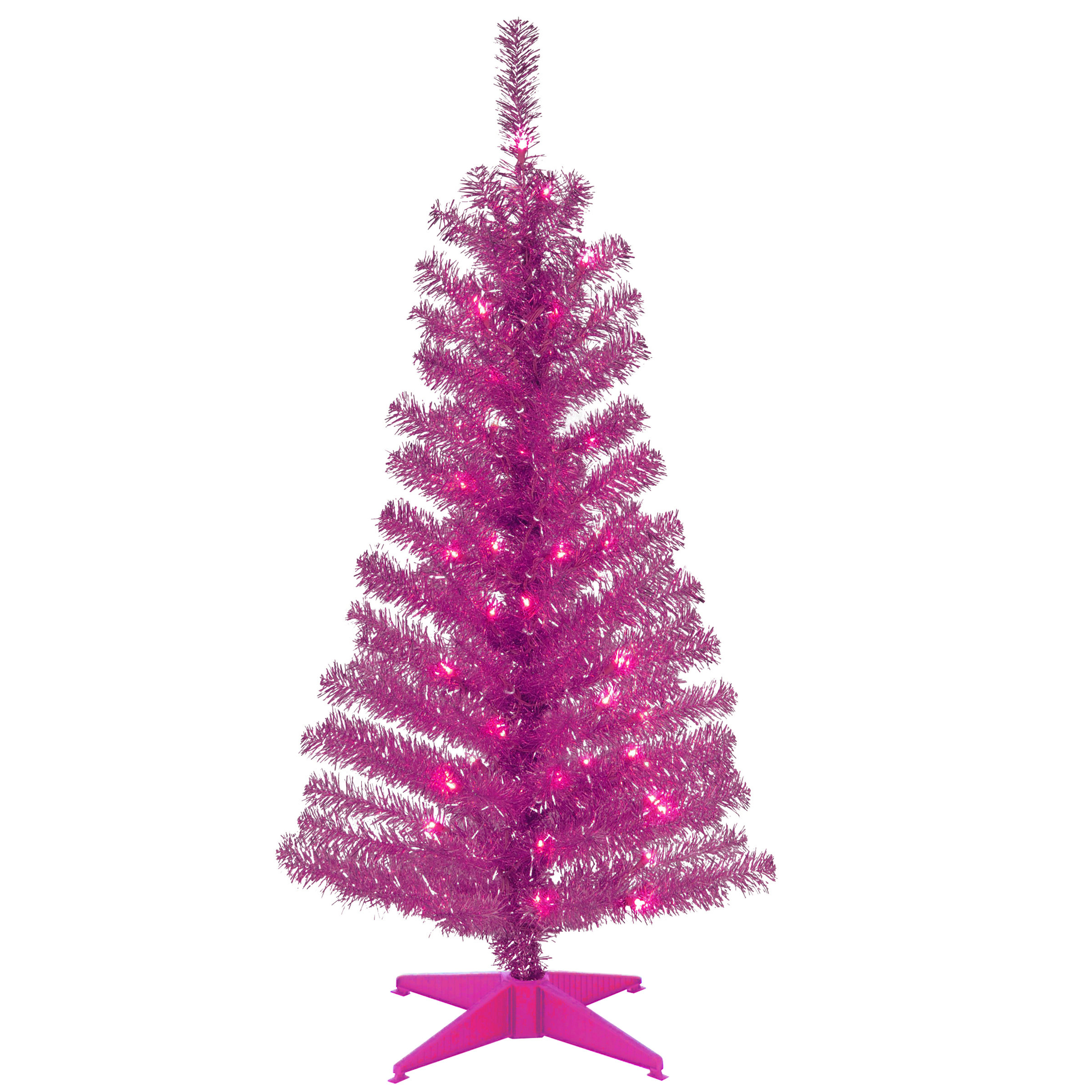 Pink Christmas Trees You Ll Love Wayfair Tinsel Trees 4 Pink Artificial Christmas Tree With Plastic Stand