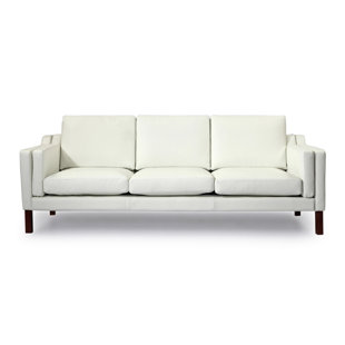 Modern Contemporary White Leather Sofa Allmodern Quickview