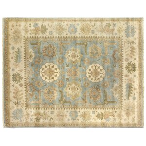 Oushak Hand-Knotted Wool Gold/Silver Area Rug