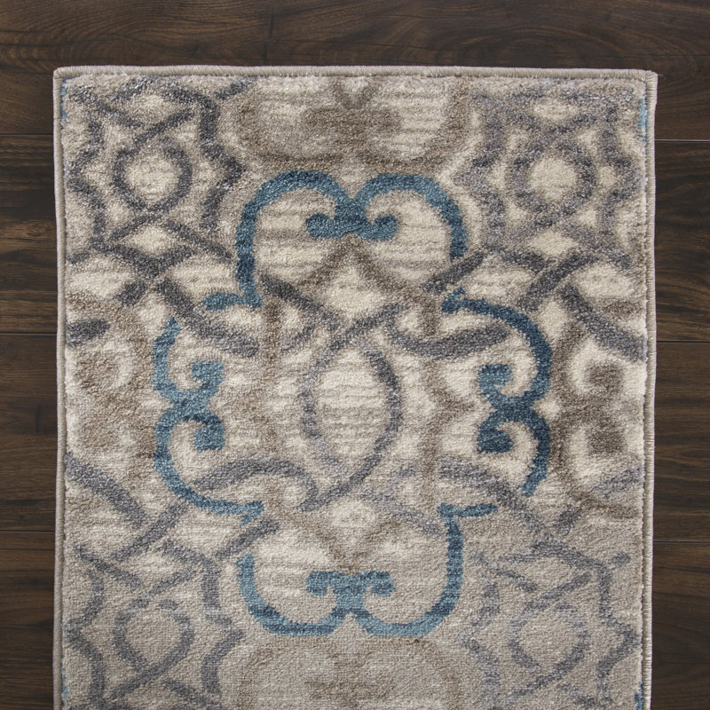 Lavish Home Ivory/Blue Area Rug & Reviews Wayfair