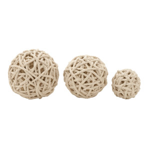 Decorative Rope Ball 3 Piece Sculpture Set