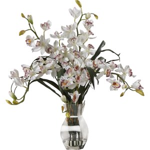 Orchid Silk Flower Arrangement in White
