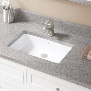 Rectangular Undermount Bathroom Sink with Overflow