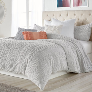 Cable Knit Duvet Wayfair Ca Adamite Cable Knit Sherpa Comforter Set
