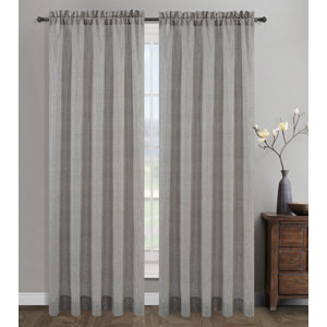 Cosmo Solid Semi-Sheer Rod Pocket Curtain Panels (Set of 2)