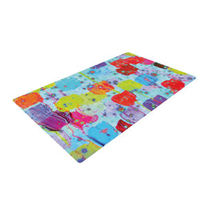 Ebi Emporium Speckle Me Dotty Blue/Red Area Rug