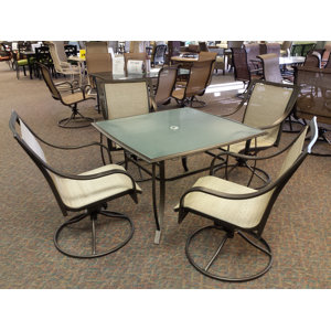 Savannah Steel Swivel Rocker 5 Piece Dining Set