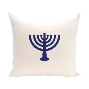 Holiday Geometric Print Menorah Major Throw Pillow