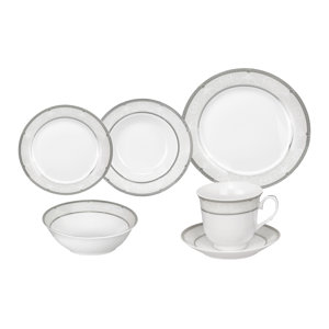 Racconigi Porcelain 24 Piece Dinnerware Set, Service for 4