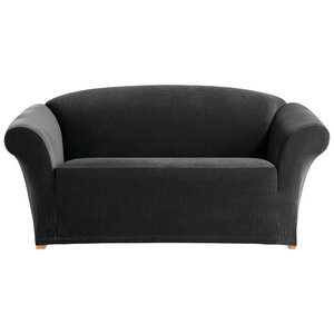 Stretch Pixel Box Cushion Loveseat Slipcover