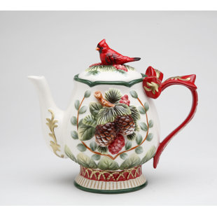 Red Teapots You Ll Love Wayfair Evergreen Holiday Teapot