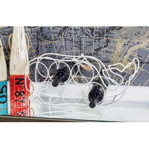 Metal Whale 6 Bottle Tabletop Wine Bottle Rack