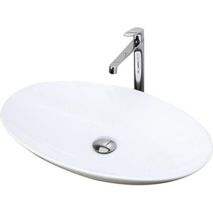 Classically Redefined Ceramic Oval Vessel Bathroom Sink