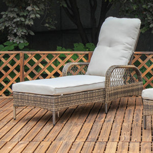 Aldusa Chaise Lounge with White Cushion (Set of 2)