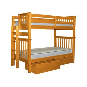 Mission Tall Twin Over Twin Bunk Bed with Storage