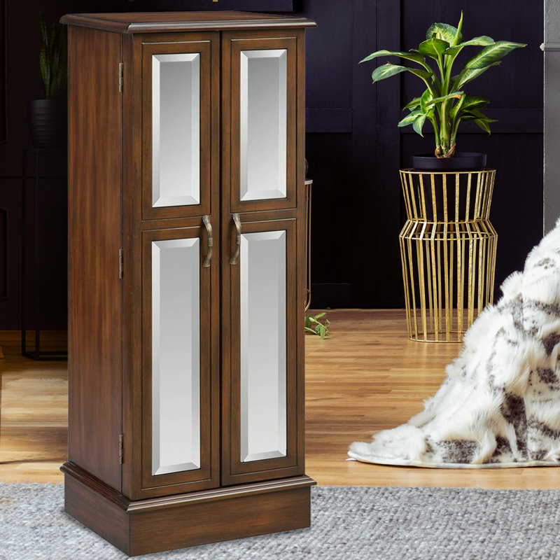 Charlton Home Bradner Free Standing Jewelry Armoire With Mirror