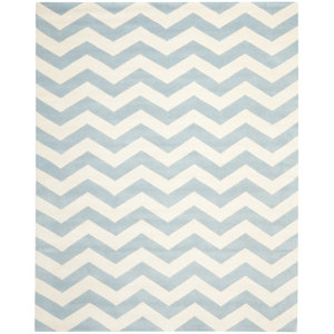 Wilkin Blue & Ivory Chevron Area Rug