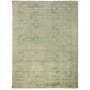 Oushak Hand-Knotted Green Area Rug