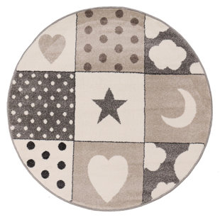 Round Children S Rugs You Ll Love Wayfair Co Uk Clower Flatweave Beige Brown Rug By Zoomie Kids