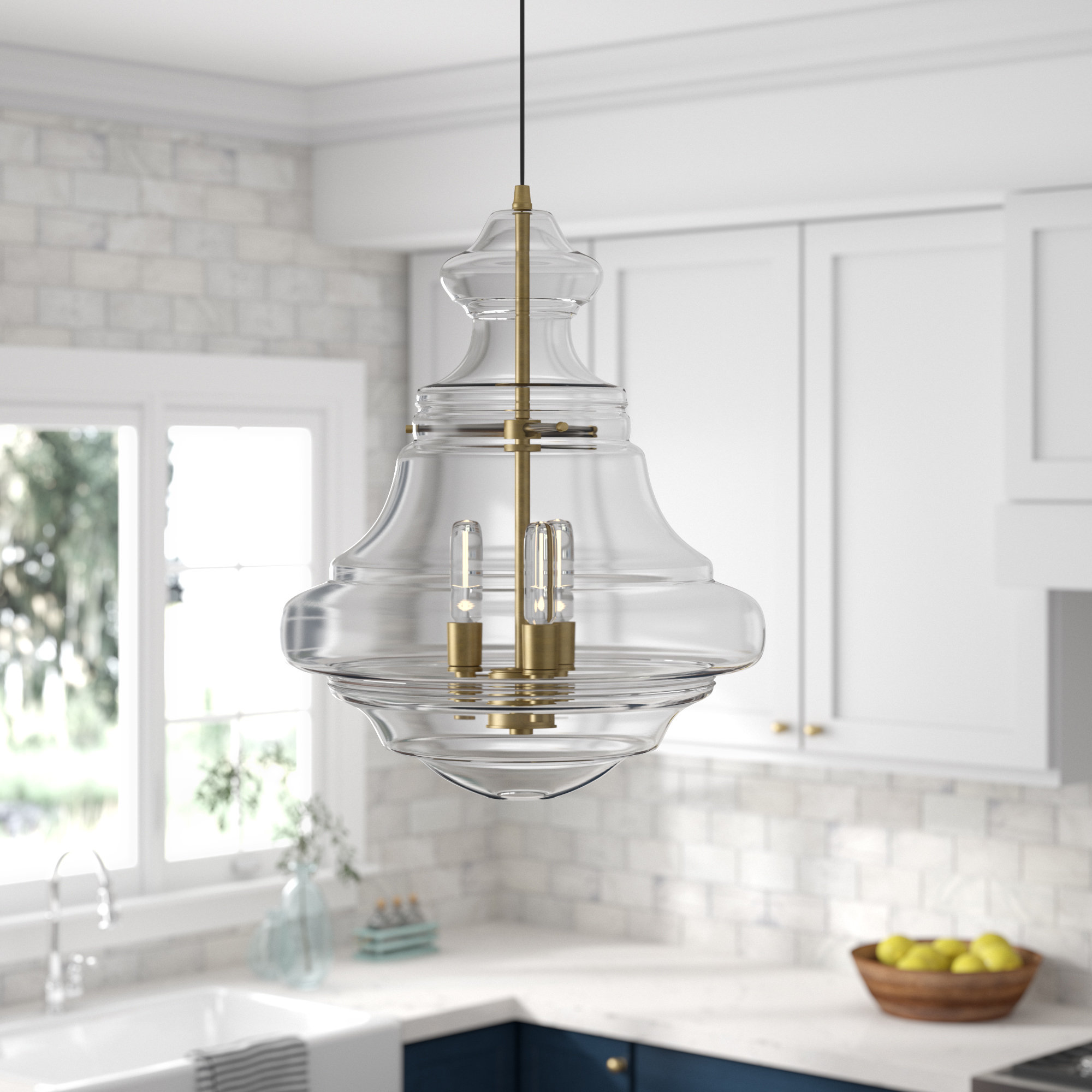 Breakwater Bay Edford 3 Light Schoolhouse Pendant Reviews Wayfair