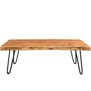 Live Wood Edge Coffee Tables Wayfair Kourtney Sustainable Live Edge Acacia Coffee Table