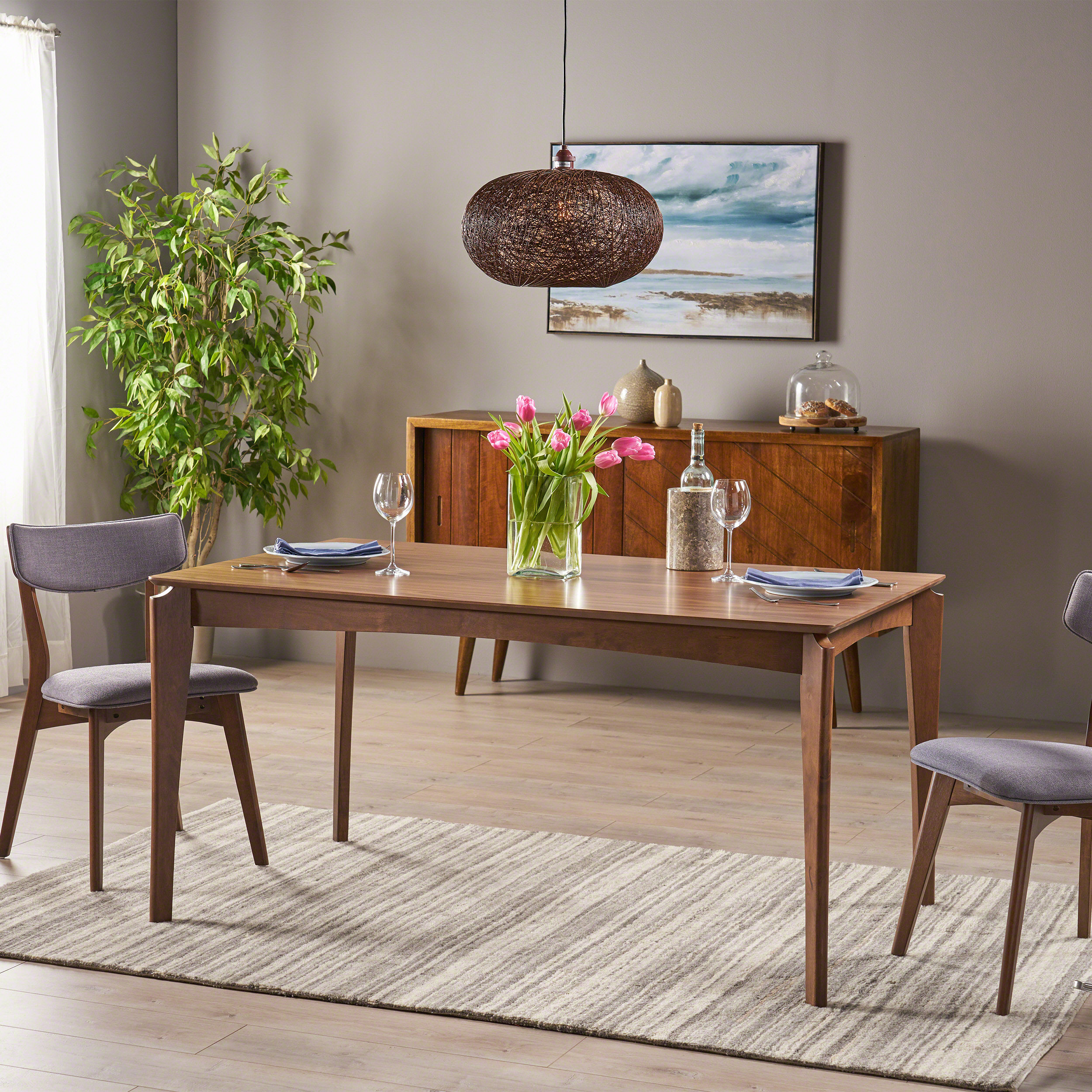 Escalante Mid Century Solid Wood Dining Table