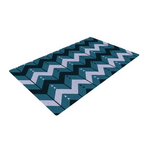 Nick Atkinson Chevron Dance Blue Area Rug