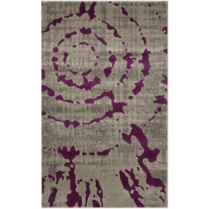 Varnai Light Gray/Purple Area Rug