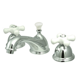 Restoration Double Handle Widespread Bathroom Sink Faucet with Brass Pop-up