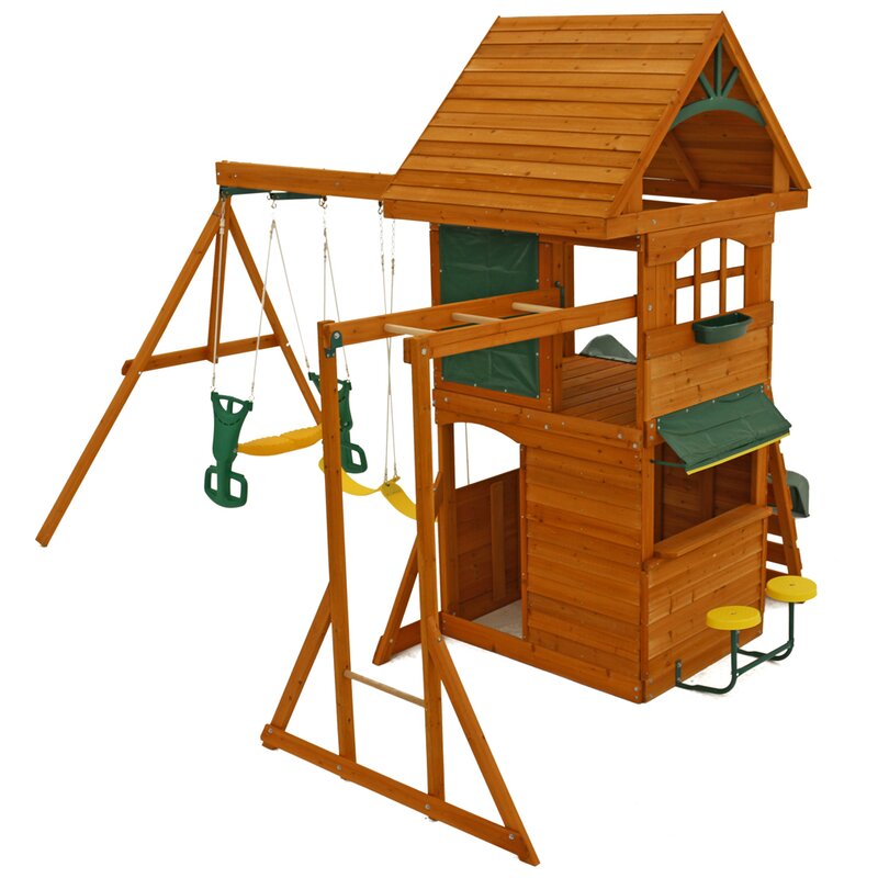 Big Backyard Ridgeview Deluxe Clubhouse Wooden Swing Set ...