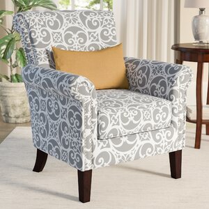 Olson Accent Club Chair with Arms Upholstered Silver Nail Head