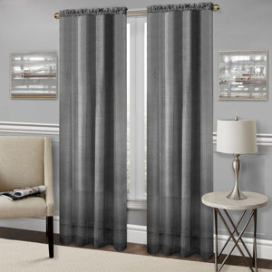 Richmond Geometric Sheer Rod Pocket Single Curtain Panel