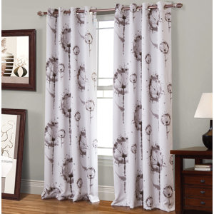 Sawyer Nature/Floral Blackout Grommets Curtain Panels (Set of 2)