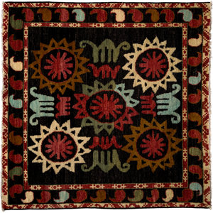One-of-a-Kind Kaitag Hand-Knotted Black/Red Area Rug