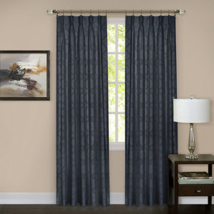 Billings Pinch Pleat Geometric Room Darkening Pinch Pleat Single Curtain Panel