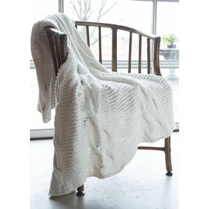 Chunky Cotton Hand Knit Double Cable Throw