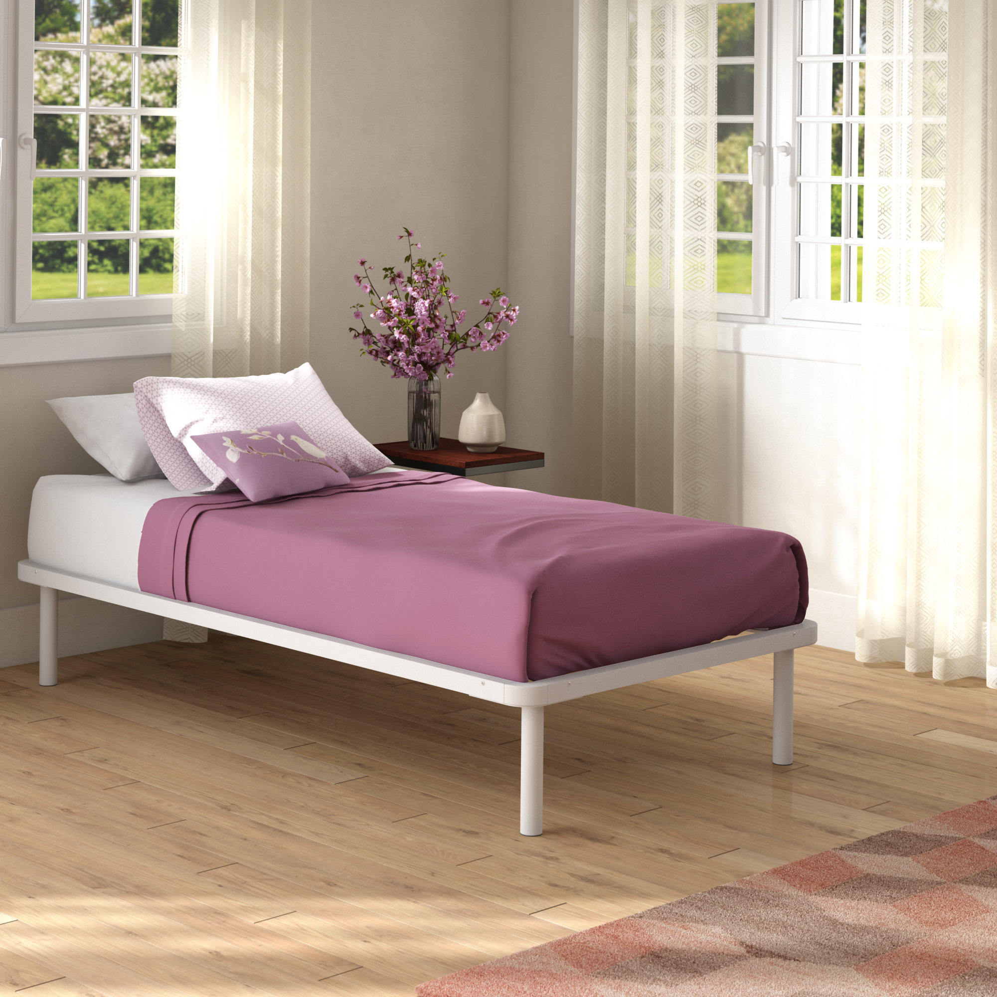 Rowan Full Platform Bed Frame In Grey Rowan Full Platform Bed Frame In Grey