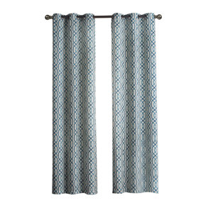 Applin Geometric Blackout Grommet Curtain Panels (Set of 2)