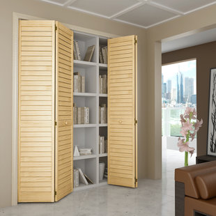 Bi Fold Louvered Interior Doors You Ll Love Wayfair Louvered Wood Unfinished Bi Fold Door