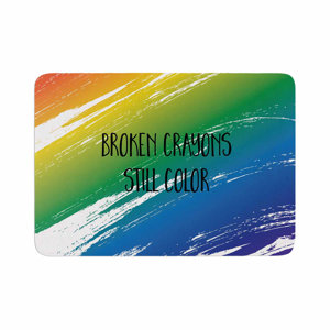 NL designs Broken Crayons Abstract Memory Foam Bath Rug