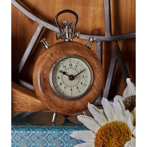 Wood and Metal Table Clock