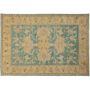 Ziegler Hand-Knotted Blue/Yellow Area Rug