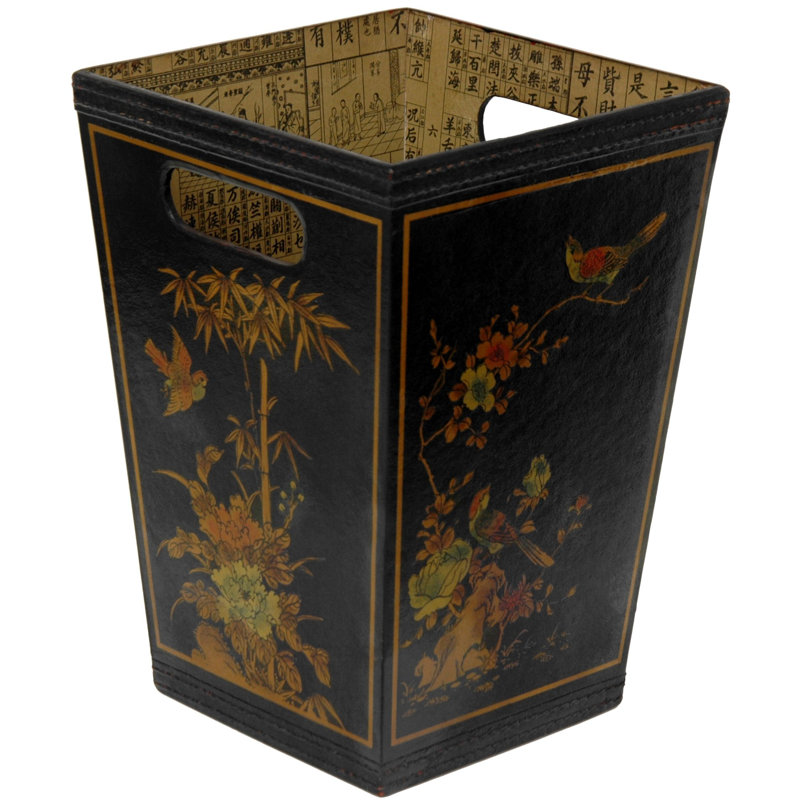 Oriental Furniture Wood Waste Basket & Reviews Wayfair