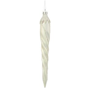 Glitter Spiral Icicle Shatterproof Christmas Ornament (Set of 8)