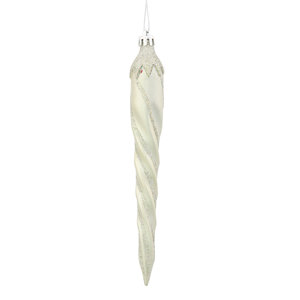 Glitter Spiral Icicle Shatterproof Christmas Ornament (Set of 8)