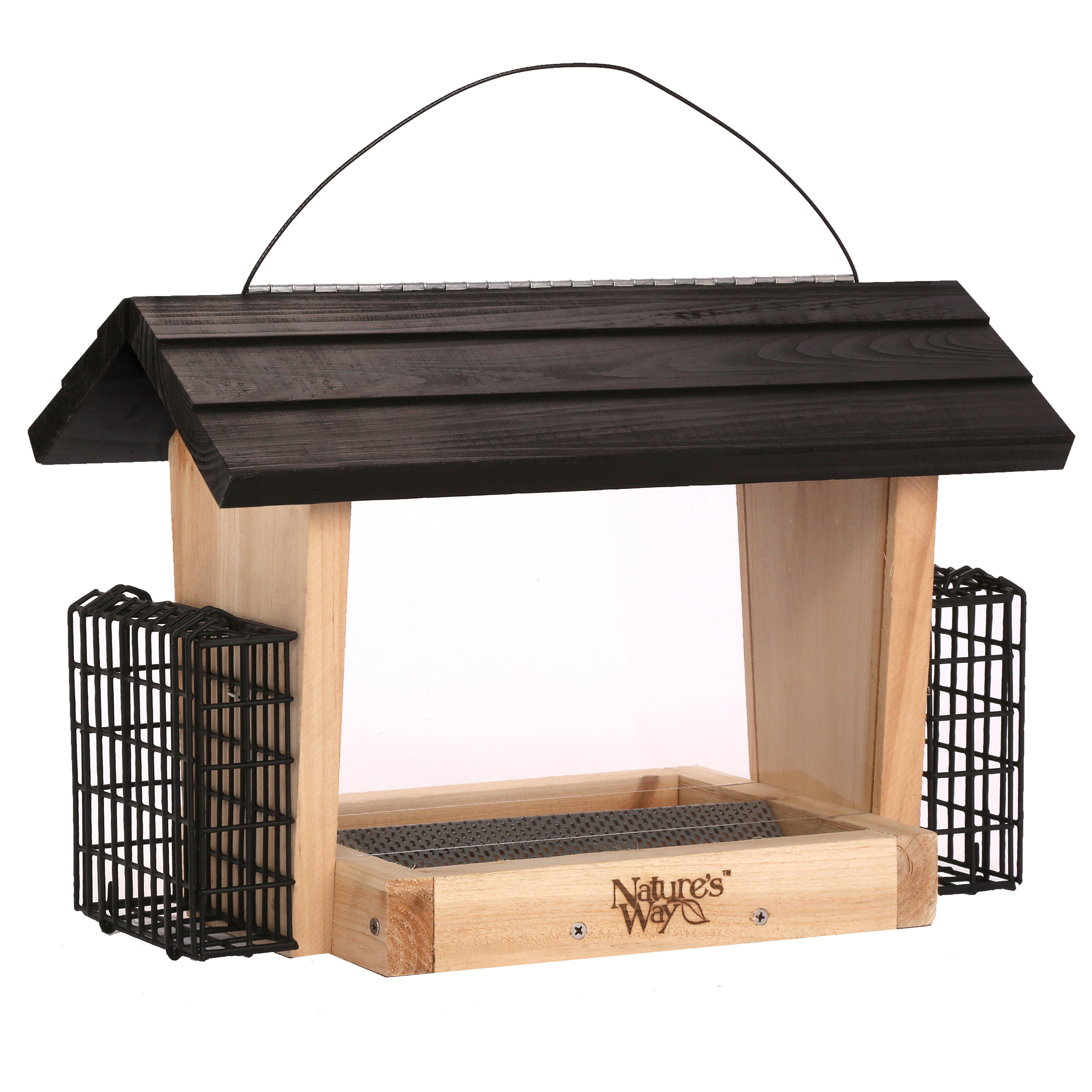 Nature S Way 6 Qt Wild Hopper Bird Feeder With Suet Holder